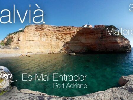 Mallorca 360º Cala Es Mal Entrador Beach Behind Port Adriano 4K VR