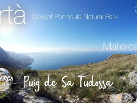 Mallorca 360º Sa Tudossa Mountain Peak Llevant Peninsula Natural Park Alcudia Bay View 4K VR
