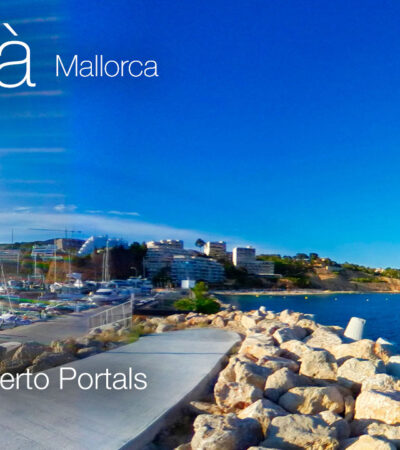 Puerto Portals Port Breakwater Promenade in Portals Nous Calvià, Mallorca in 360º 4K
