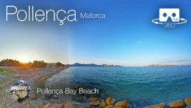 Pollença Bay beach in Pollença Mallorca in 360º VR 4K