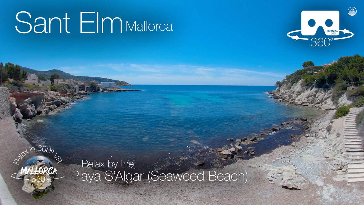 Playa S'Algar (Seaweed Beach), Sant Elm, Andratx in 360º VR 5K | Mallorca 360