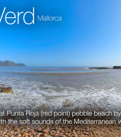 Punta Roja Pebble beach by the old bunker in Port Verd, Mallorca in 360º VR 5K